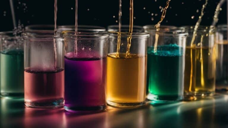 Colorful chemical test tubes in laboratory setting for drug detox and rehab research, illustrating detoxification processes, substance analysis, and clinical treatment methods for addiction recovery.