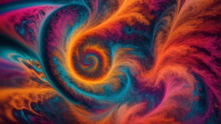 Vibrant abstract swirl representing hope and renewal in drug detox and rehab journey, featuring bright colors and dynamic patterns.