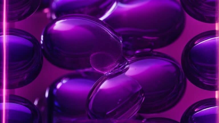 Purple drug capsules, pharmaceutical pills, medication or supplement imagery, vibrant purple capsules close-up, medical drug detox and rehab, addiction treatment, substance abuse recovery, drug detox center, drug dependency help.