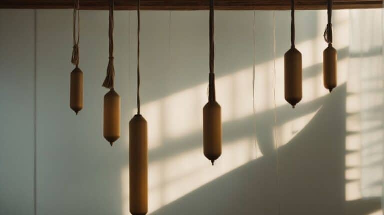 Religious prayer candles hanging in a peaceful, natural setting suggesting spirituality and healing in drug detox and rehab programs.