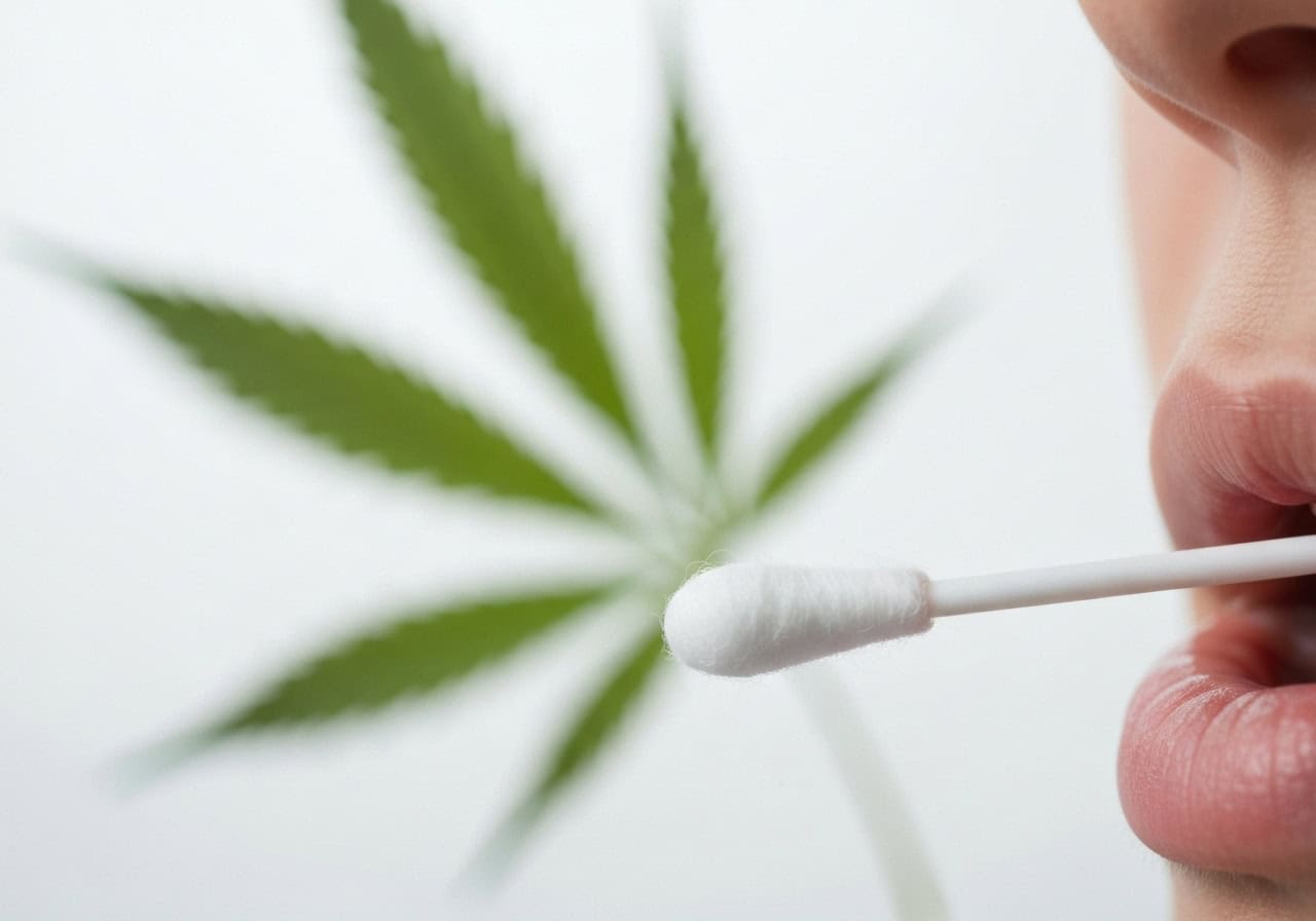 Marijuana leaf and cotton swab, symbolizing natural remedies and detox in drug rehab programs.
